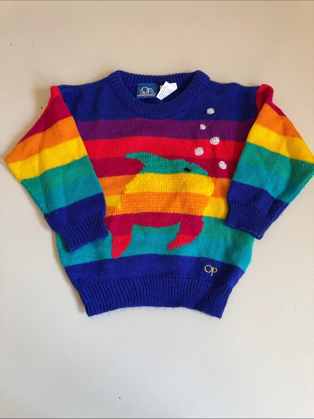 Ocean Pacific Vintage 90s Kids Rainbow Sweater